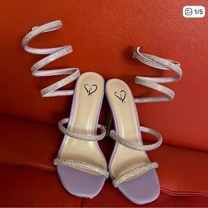 Windsor Lavender Spiral Rhinestone Heels
